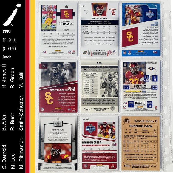 Southern California Trojans 9 Card Lot - CFTBL [9_9_1] - Picture 2 of 8